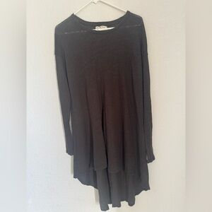 We The Free Black Long Sleeve Tiered Tunic Top Size XS oversized